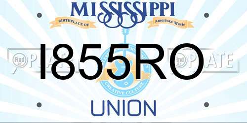 I855RO Mississippi License Plate