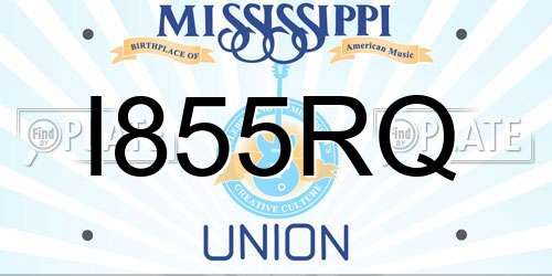 I855RQ Mississippi License Plate