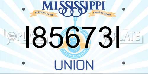 I85673I Mississippi License Plate