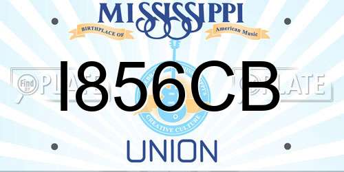 I856CB Mississippi License Plate