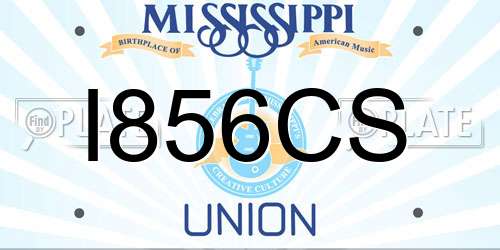 I856CS Mississippi License Plate