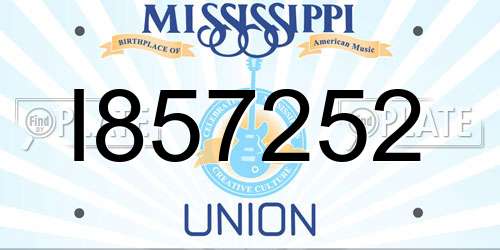 I857252 Mississippi License Plate