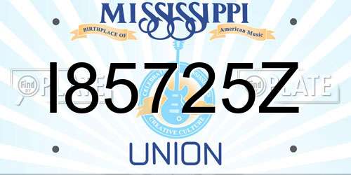 I85725Z Mississippi License Plate