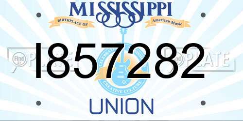I857282 Mississippi License Plate