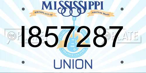 I857287 Mississippi License Plate