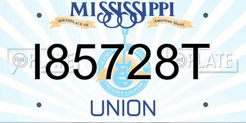 I85728T Mississippi License Plate