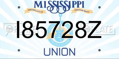 I85728Z Mississippi License Plate