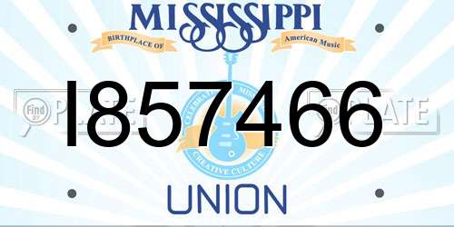 I857466 Mississippi License Plate