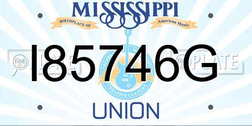 I85746G Mississippi License Plate