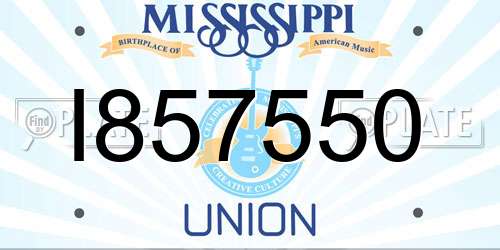 I857550 Mississippi License Plate