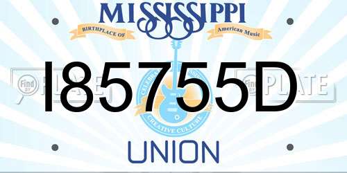 I85755D Mississippi License Plate