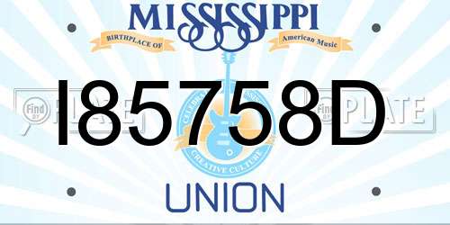 I85758D Mississippi License Plate