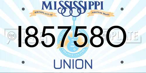I85758O Mississippi License Plate