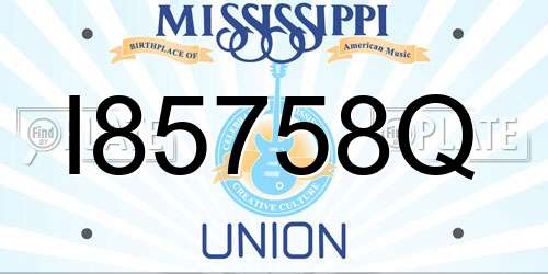 I85758Q Mississippi License Plate