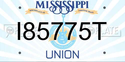 I85775T Mississippi License Plate