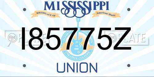 I85775Z Mississippi License Plate