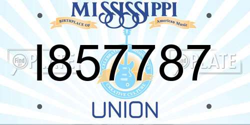 I857787 Mississippi License Plate