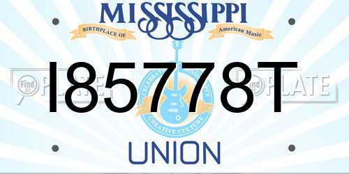 I85778T Mississippi License Plate