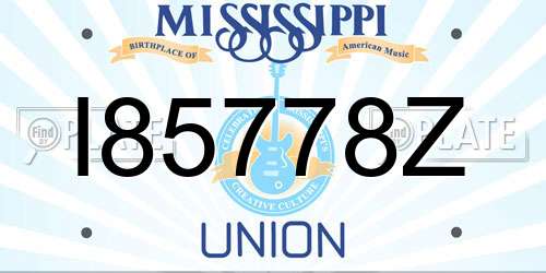 I85778Z Mississippi License Plate