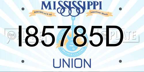 I85785D Mississippi License Plate
