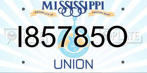 I85785O Mississippi License Plate