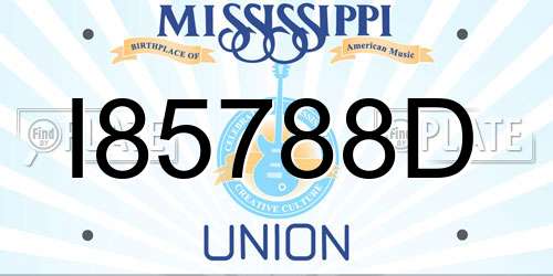 I85788D Mississippi License Plate