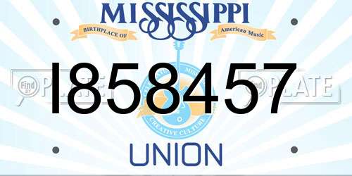 I858457 Mississippi License Plate