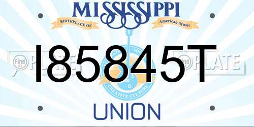 I85845T Mississippi License Plate