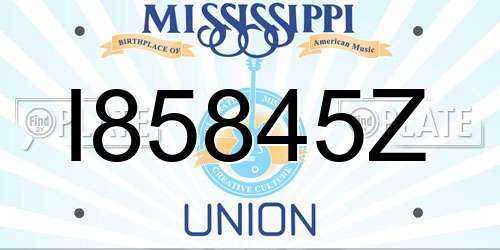 I85845Z Mississippi License Plate