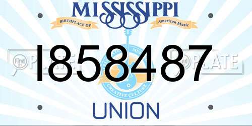 I858487 Mississippi License Plate