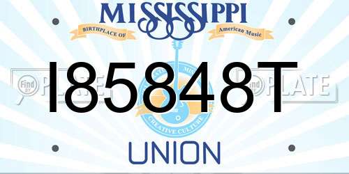 I85848T Mississippi License Plate