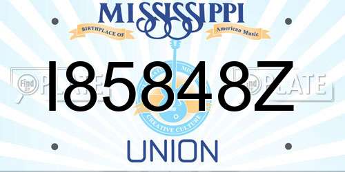 I85848Z Mississippi License Plate