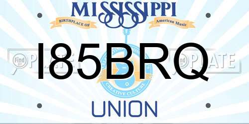 I85BRQ Mississippi License Plate