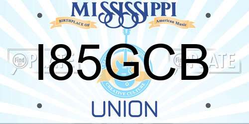 I85GCB Mississippi License Plate