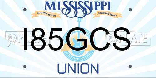 I85GCS Mississippi License Plate