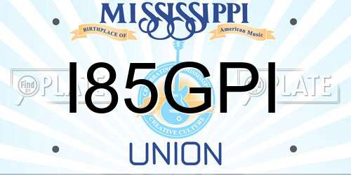 I85GPI Mississippi License Plate