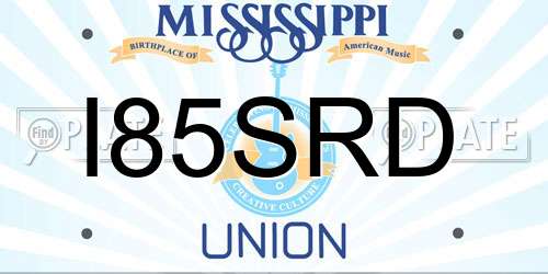 I85SRD Mississippi License Plate