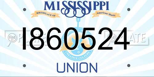 I860524 Mississippi License Plate