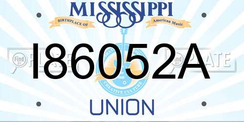 I86052A Mississippi License Plate