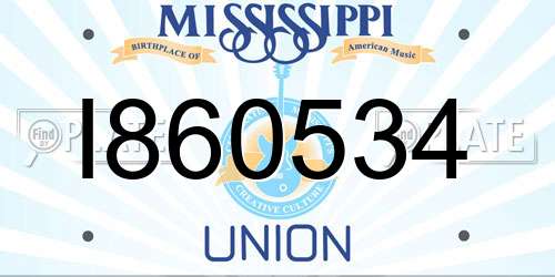 I860534 Mississippi License Plate
