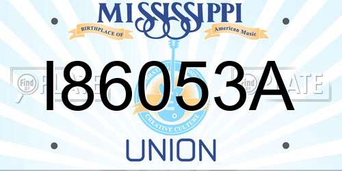 I86053A Mississippi License Plate