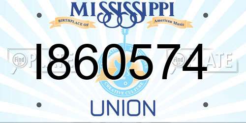I860574 Mississippi License Plate