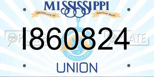 I860824 Mississippi License Plate