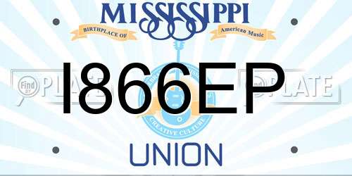 I866EP Mississippi License Plate