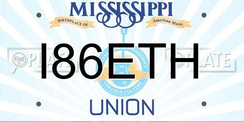I86ETH Mississippi License Plate