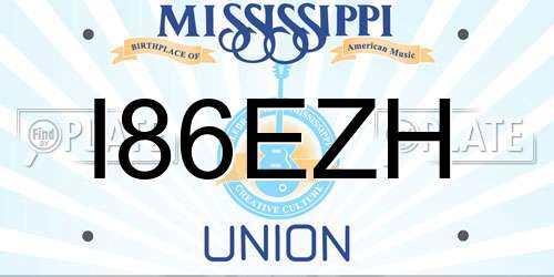 I86EZH Mississippi License Plate