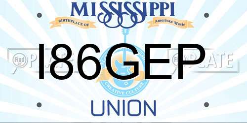 I86GEP Mississippi License Plate