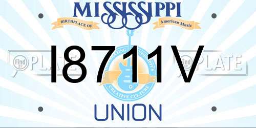 I8711V Mississippi License Plate