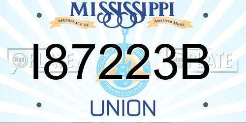 I87223B Mississippi License Plate