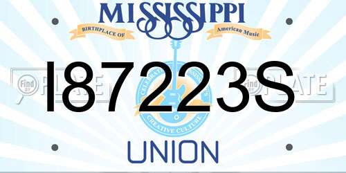 I87223S Mississippi License Plate
